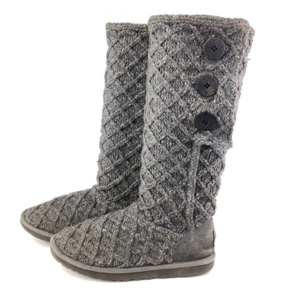 UGG Lattice Cardy Cuffable Knit Tall Winter Boots 7 - Picture 2 of 13